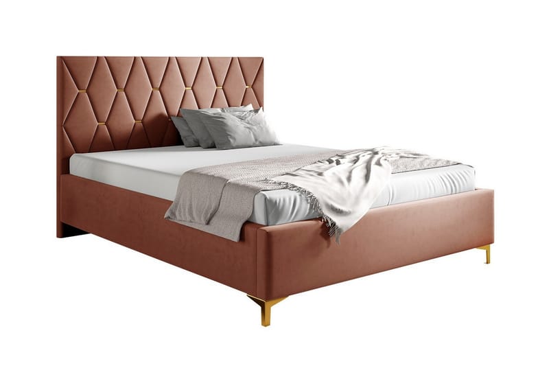 Boisdale Sängram 140x200 cm Rosa/Beige - Möbler - Sovrum - Sängram & sängstomme