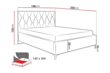 Boisdale Sängram 140x200 cm - Möbler - Sovrum - Sängram & sängstomme