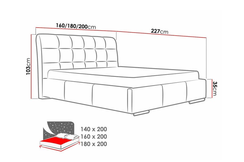 Boisdale Sängram 140x200 cm - Möbler - Sovrum - Sängram & sängstomme