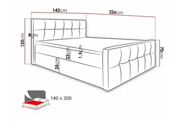 Boisdale Sängram 140x200 cm - Möbler - Sovrum - Sängram & sängstomme