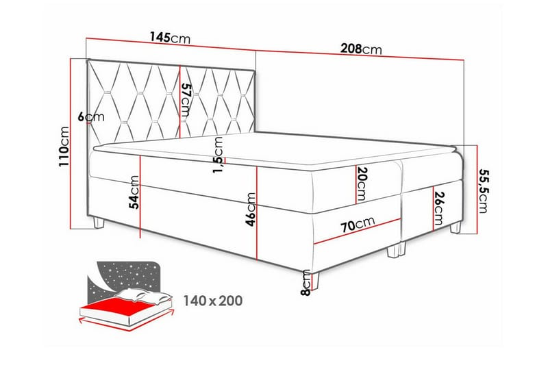 Boisdale Sängram 140x200 cm - Möbler - Sovrum - Sängram & sängstomme