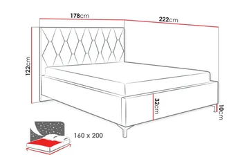 Boisdale Sängram 160x200 cm - Möbler - Sovrum - Sängram & sängstomme