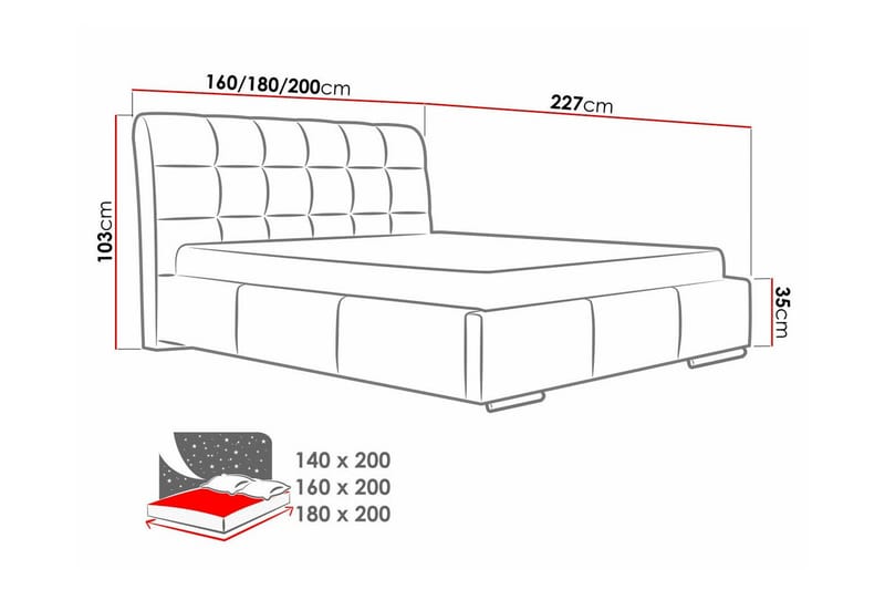 Boisdale Sängram 180x200 cm - Möbler - Sovrum - Sängram & sängstomme