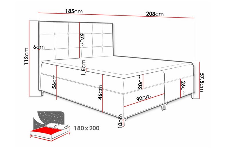 Boisdale Sängram 180x200 cm - Möbler - Sovrum - Sängram & sängstomme