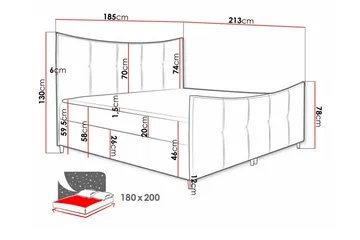 Boisdale Sängram 180x200 cm - Möbler - Sovrum - Sängram & sängstomme