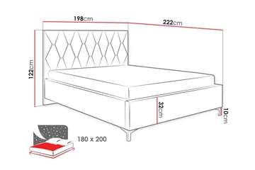 Boisdale Sängram 180x200 cm - Möbler - Sovrum - Sängram & sängstomme