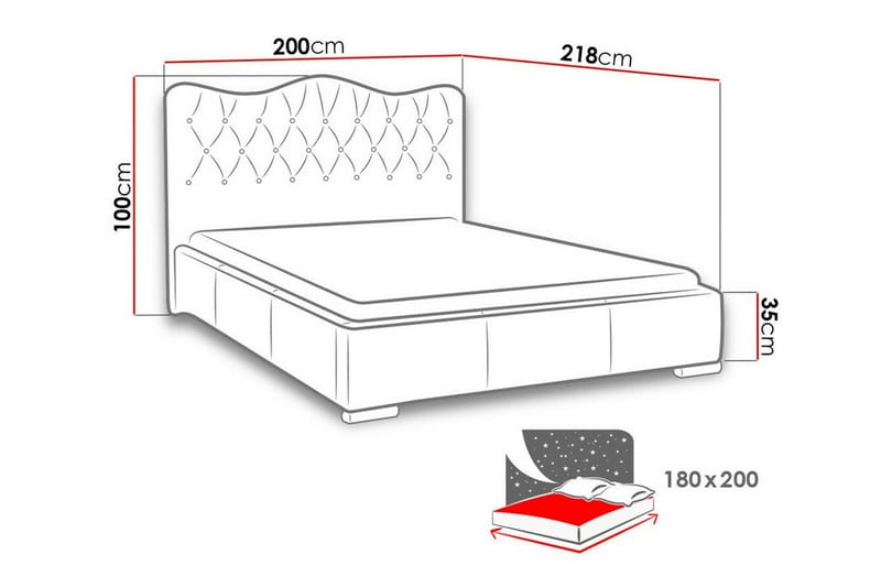 Boisdale Sängram 180x200 cm - Möbler - Sovrum - Sängram & sängstomme