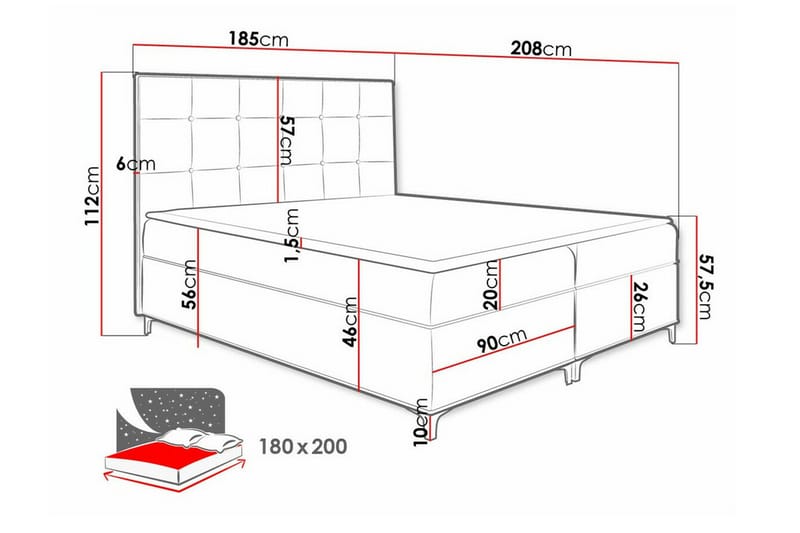 Boisdale Sängram 180x200 cm - Möbler - Sovrum - Sängram & sängstomme