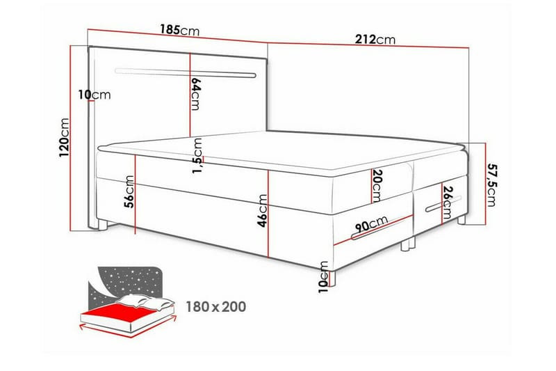 Boisdale Sängram 180x200 cm - Möbler - Sovrum - Sängram & sängstomme