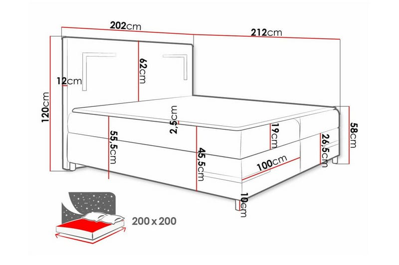 Boisdale Sängram 200x200 cm - Möbler - Sovrum - Sängram & sängstomme