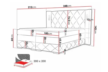 Boisdale Sängram 200x200 cm - Möbler - Sovrum - Sängram & sängstomme