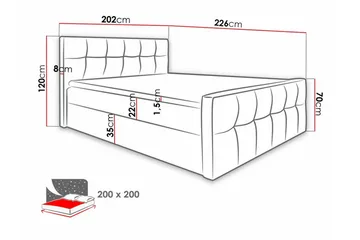 Boisdale Sängram 200x200 cm - Möbler - Sovrum - Sängram & sängstomme