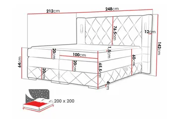 Boisdale Sängram 200x200 cm - Möbler - Sovrum - Sängram & sängstomme
