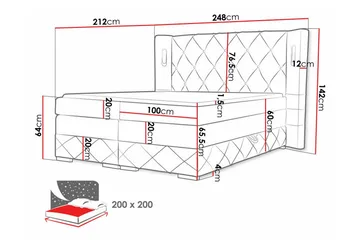 Boisdale Sängram 200x200 cm - Möbler - Sovrum - Sängram & sängstomme