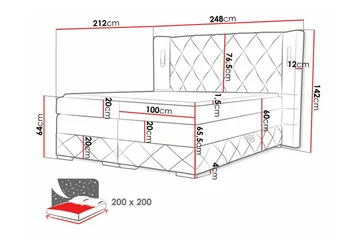 Boisdale Sängram 200x200 cm - Möbler - Sovrum - Sängram & sängstomme