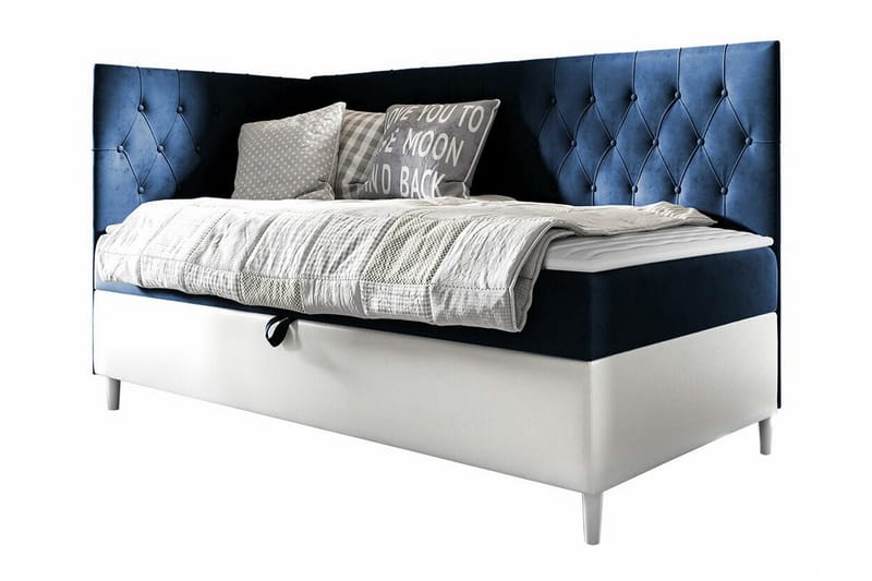 Boisdale Sängram 80x200 cm Blå/Vit - Möbler - Sovrum - Sängram & sängstomme