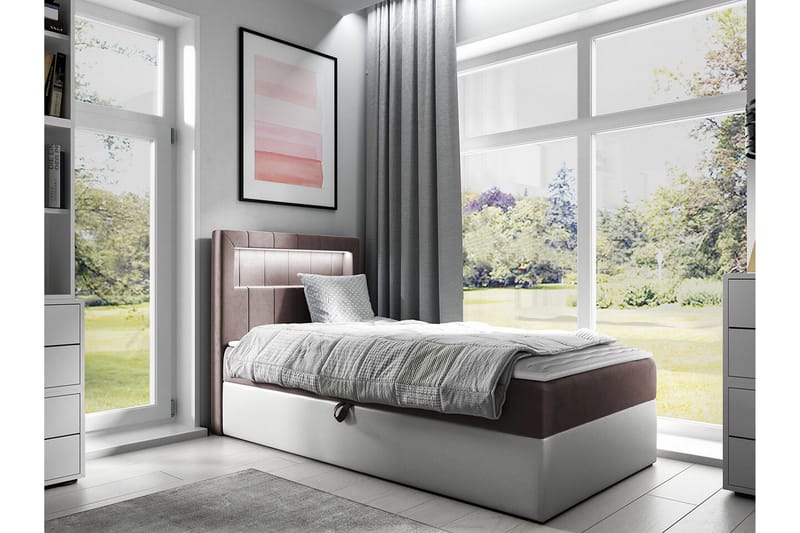 Boisdale Sängram 80x200 cm Brun/Vit - Möbler - Sovrum - Sängram & sängstomme