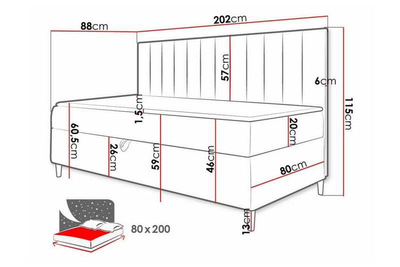 Boisdale Sängram 80x200 cm Gul/Vit - Möbler - Sovrum - Sängram & sängstomme