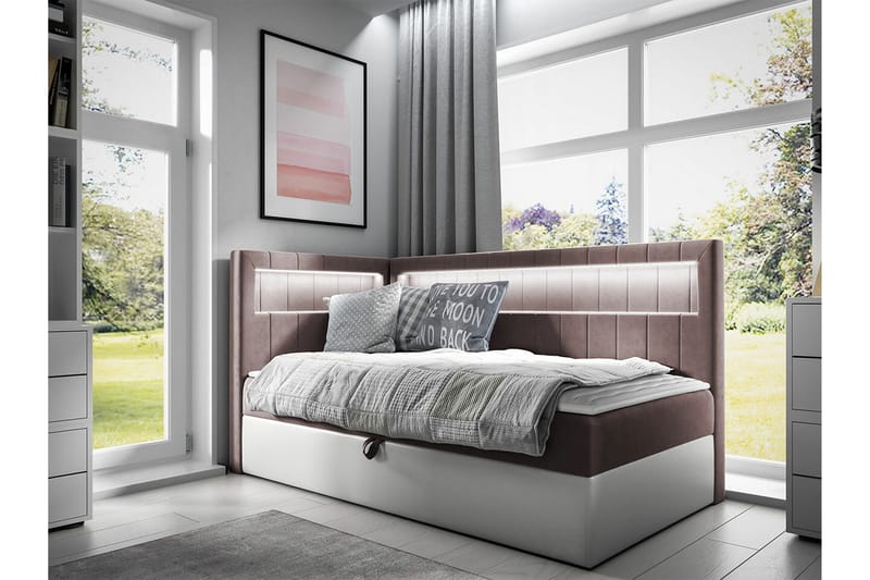 Boisdale Sängram 80x200 cm Ljusrosa/Vit - Möbler - Sovrum - Sängram & sängstomme