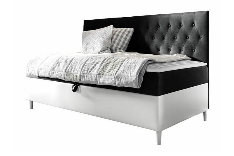 Boisdale Sängram 80x200 cm Svart/Vit - Möbler - Sovrum - Sängram & sängstomme