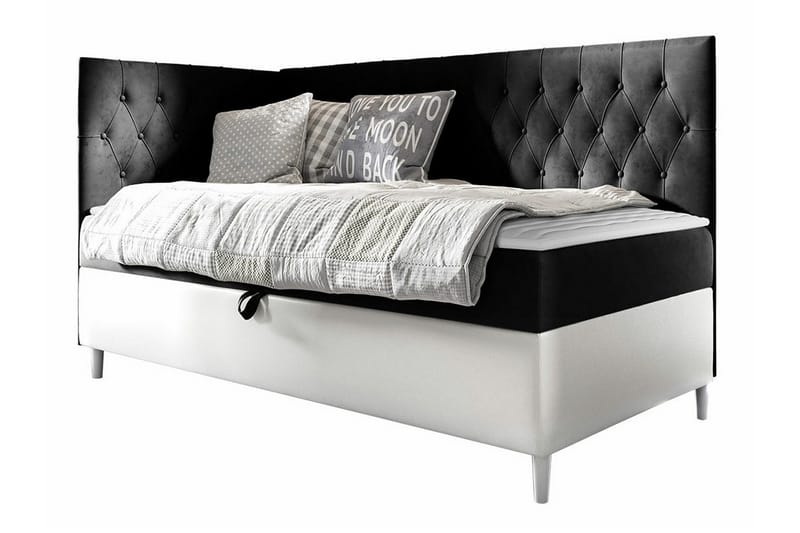 Boisdale Sängram 80x200 cm Svart/Vit - Möbler - Sovrum - Sängram & sängstomme