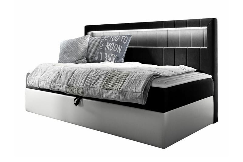 Boisdale Sängram 80x200 cm Svart/Vit - Möbler - Sovrum - Sängram & sängstomme