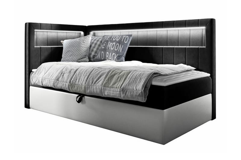 Boisdale Sängram 80x200 cm Svart/Vit - Möbler - Sovrum - Sängram & sängstomme