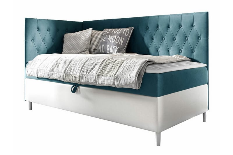 Boisdale Sängram 80x200 cm Turkos/Vit - Möbler - Sovrum - Sängram & sängstomme