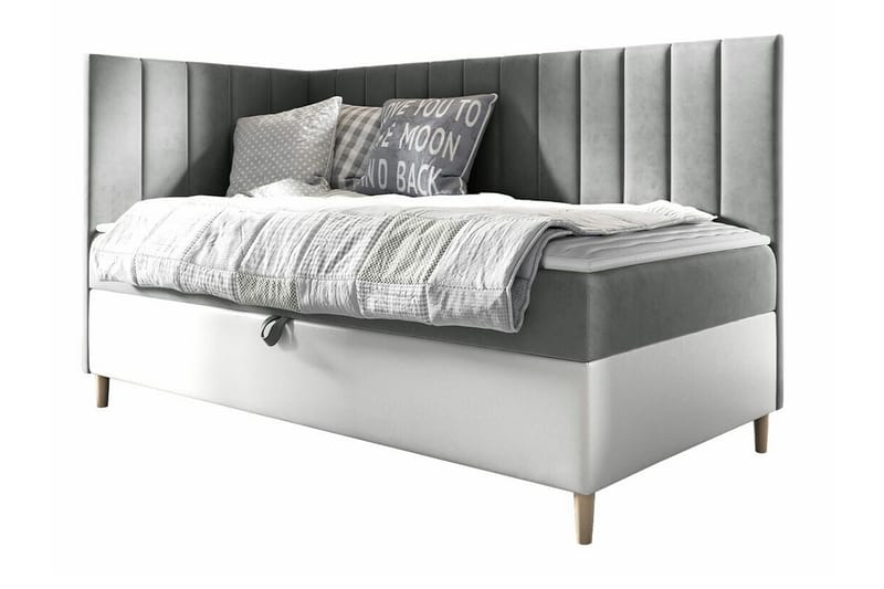 Boisdale Sängram 80x200 cm Vit/Grå - Möbler - Sovrum - Sängram & sängstomme