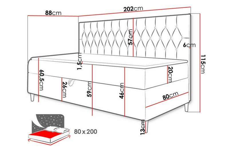 Boisdale Sängram 80x200 cm - Möbler - Sovrum - Sängram & sängstomme