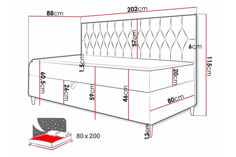 Boisdale Sängram 80x200 cm - Möbler - Sovrum - Sängram & sängstomme