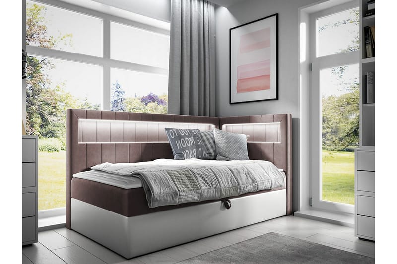 Boisdale Sängram 90x200 cm Beige/Vit - Möbler - Sovrum - Sängram & sängstomme