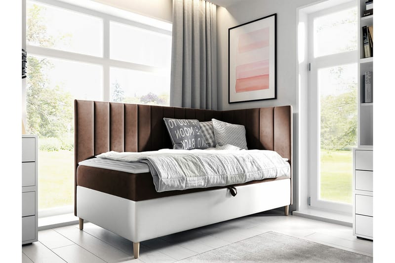 Boisdale Sängram 90x200 cm Brun/Vit - Möbler - Sovrum - Sängram & sängstomme