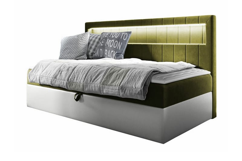 Boisdale Sängram 90x200 cm Grön/Vit - Möbler - Sovrum - Sängram & sängstomme