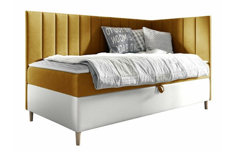 Boisdale Sängram 90x200 cm Gul/Vit - Möbler - Sovrum - Sängram & sängstomme