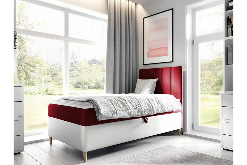Boisdale Sängram 90x200 cm Röd/Vit - Möbler - Sovrum - Sängram & sängstomme