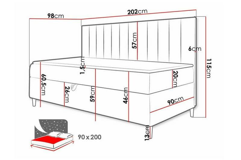 Boisdale Sängram 90x200 cm - Möbler - Sovrum - Sängram & sängstomme