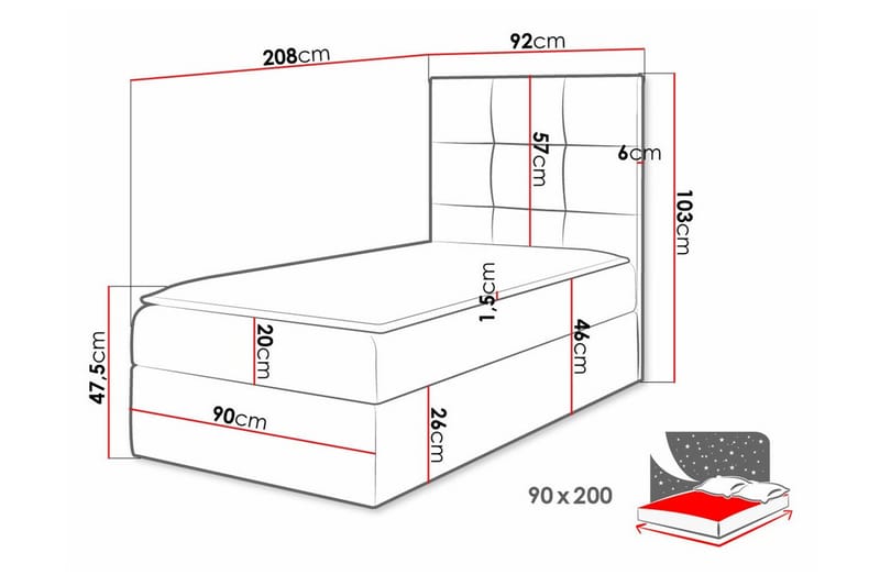 Boisdale Sängram 90x200 cm - Möbler - Sovrum - Sängram & sängstomme