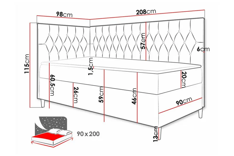 Boisdale Sängram 90x200 cm - Möbler - Sovrum - Sängram & sängstomme