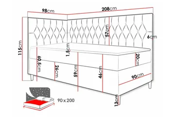 Boisdale Sängram 90x200 cm - Möbler - Sovrum - Sängram & sängstomme