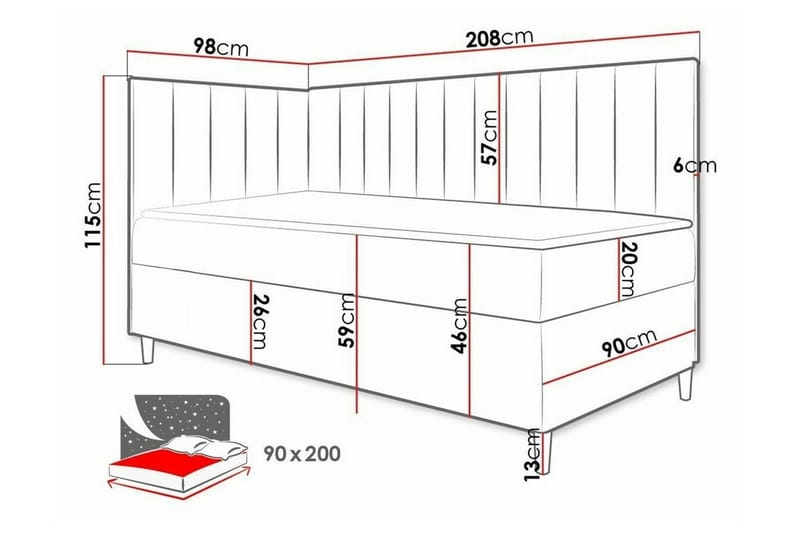 Boisdale Sängram 90x200 cm - Möbler - Sovrum - Sängram & sängstomme
