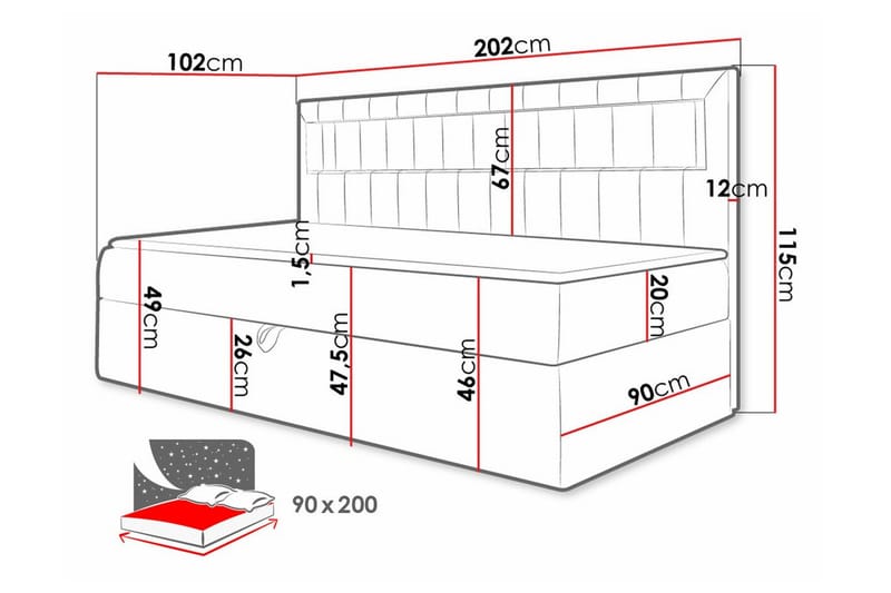 Boisdale Sängram 90x200 cm - Möbler - Sovrum - Sängram & sängstomme