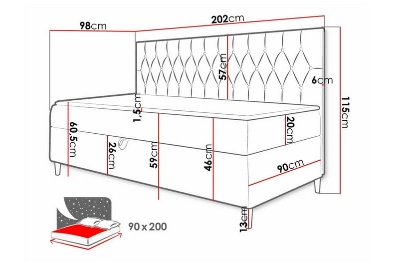 Boisdale Sängram 90x200 cm - Möbler - Sovrum - Sängram & sängstomme