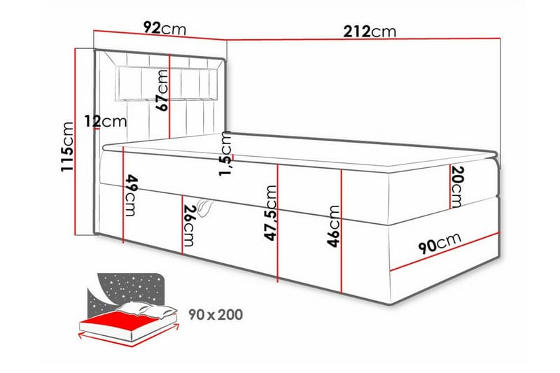 Boisdale Sängram 90x200 cm - Möbler - Sovrum - Sängram & sängstomme