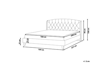 Bordeau| Dubbelsäng 160|200 cm - Beige - Möbler - Sovrum - Sängram & sängstomme