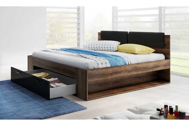 Bovera Sängram 140x200 - Teak/Svart - Möbler - Sovrum - Sängram & sängstomme