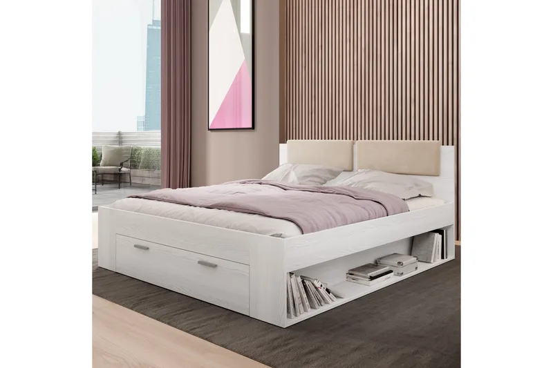 Bovera Sängram 180x200 cm - Askgrå|Vit - Möbler - Sovrum - Sängram & sängstomme