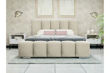 Cleaton Bubblig Sängram 160x200 cm med förvaring - Beige - Möbler - Sovrum - Sängram & sängstomme