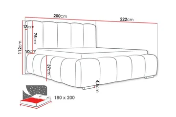 Cleaton Bubblig Sängram 180x200 cm Med förvaring - Beige - Möbler - Sovrum - Sängram & sängstomme