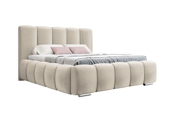 Cleaton Komplett Sängpaket 140x200 cm med Förvaring och Sänggavel + Bäddmadrass - Beige - Möbler - Sovrum - Sängram & sängstomme